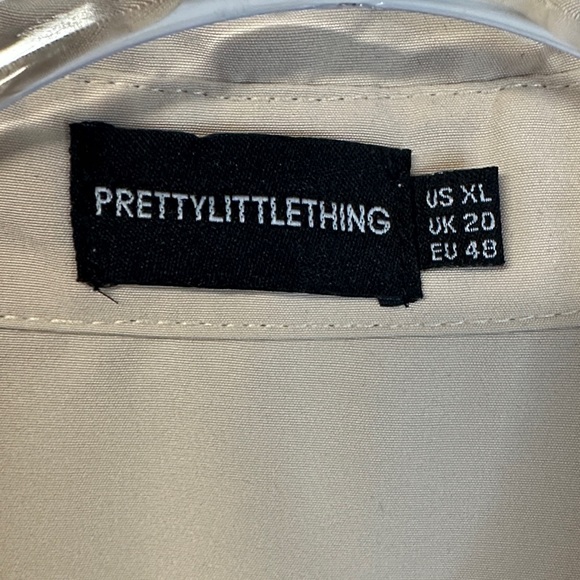 PrettyLittleThing Stone Woven Oversized Trench Coat Women's Size XL - Picture 3 of 13